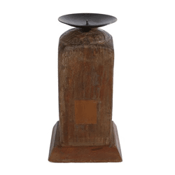 Kaarsenhouder Raymond gerecycled hout 20 cm