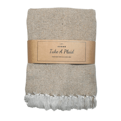 Take a Plaid 13 gerecycled katoen beige 130 x 180 cm