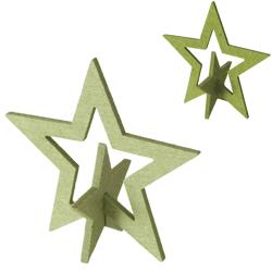 Boltze decoratieve ster Stena groen 20 cm 2 assorti