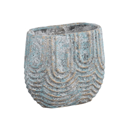 PTMD flower pot Rexin oval gray S 20 cm