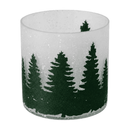 Boltze theelichthouder Francesca groen/wit 8 cm