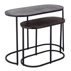 PTMD bijzettafel Janca aluminium 69 cm set van 2