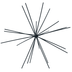Housevitamin ornament Firework metaal zwart 25 cm