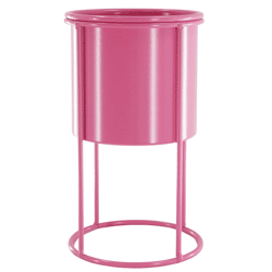 Housevitamin bloempot op standaard metaal roze 19 cm