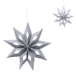 Boltze kerstster Kassio grijs 30 cm 2 assorti