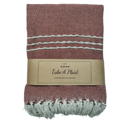Take a Plaid 13 gerecycled katoen roest 130 x 180 cm