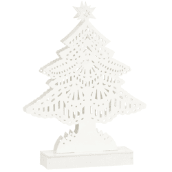 J-Line kerstboom LED op batterij wit 32,5 cm