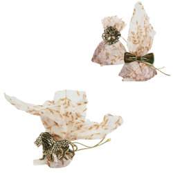 Geurzakje potpourri met clip goudkleurig 14 cm 3 assorti