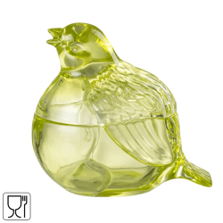 J-Line jar with lid Dove glass green 14 cm