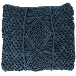 J-Line kussen Macrame blauw 45 x 45 cm