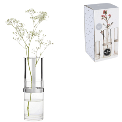 Sagaform vaas Hold zilverkleurig 15 cm