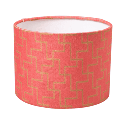 (R) Lampenkap Jacquard roze cilinder 21 x 15,5 cm