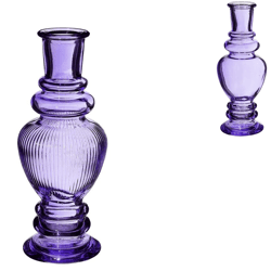 Vaas kaarsenhouder Venice paars 15,5 cm 2 assorti