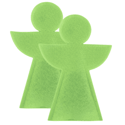 Kerst flesdecoratie Engel vilt groen 36 cm set van 2