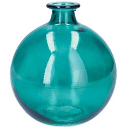 Vaas glas turquoise 17 cm