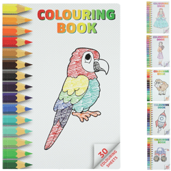 Coloring book A4 30 pages 6 assorted