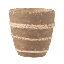 J-Line bloempot gevlochten bruin 15 cm