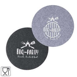 Boltze placemat BBQ vilt grijs 38 cm 2 assorti