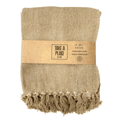 Take a Plaid 17 gerecycled katoen beige 125 x 150 cm