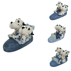 Statue dogs in bumper car 9 cm 4 assorted