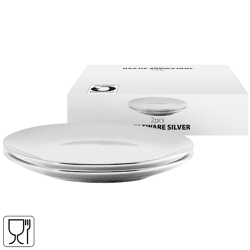 Vtwonen plate silver 20 cm set of 2
