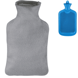 Relaxdays warmwater kruik met hoes blauw/grijs 1,5 L