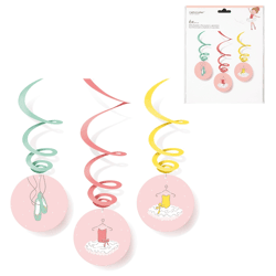 Amscan spiraal Ballerina 80 cm set van 6
