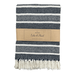 Take a Plaid 55 gerecycled katoen zwart 130 x 180 cm