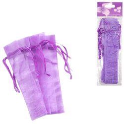 Geschenktas organza paars 20 cm 6 stuks