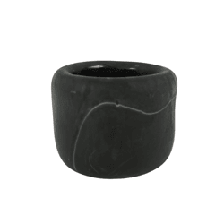Dekocandle theelichthouder bloempot mat zwart 9,5 cm
