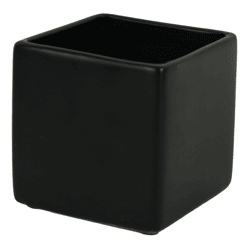 D&M bloempot vierkant Basic mat zwart 14 cm