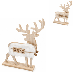 Noor Living rendier XMAS hout 31,5 cm 2 assorti