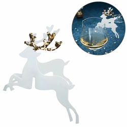 Ginger Ray tafeldecoratie Rendier goudkleurig glitter 10 stuks