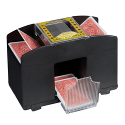 Relaxdays batteriebetriebene Kartenmischmaschine schwarz 4 Decks