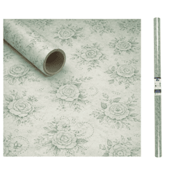 Horn cadeaupapier bloemen groen 200 x 70 cm