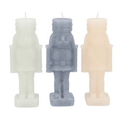 Kaars Frosty Nutcracker grijs mix 7 x 20 cm 3 assorti