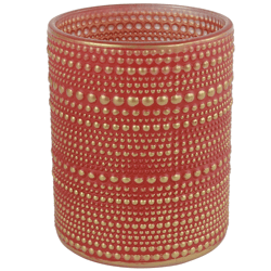 Countryfield theelichthouder Nelle L rood 12,5 cm