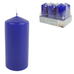 Gala stompkaarsen blauw 5,8 x 12,5 cm 6 stuks