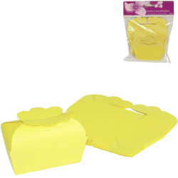 Mini cadeauverpakking Box geel 7,5 cm 5 stuks