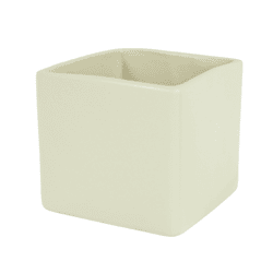 D&M bloempot vierkant Basic mat creme 11 cm