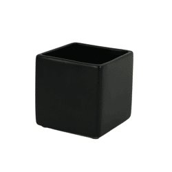 D&M bloempot vierkant Basic mat zwart 7 cm