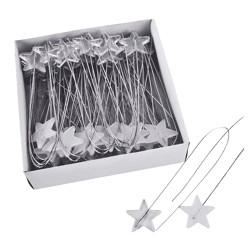 Decoratie steker ster wit/transparant 40 cm 72 stuks