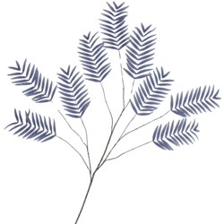Kunsttak Palm Leaf zijde blauw 150 cm