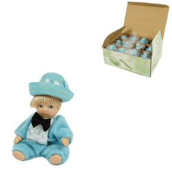 Decoratiefiguur Jongen in pak handgemaakt porselein 7 cm