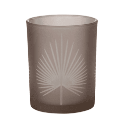J-line windlicht palmblad rookglas 12,5 cm