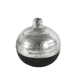 Countryfield vaas Terri rond S zwart/zilverkleurig 12 cm