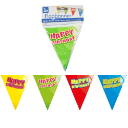 Folat mini vlaggenlijn Happy Birthday 3 meter