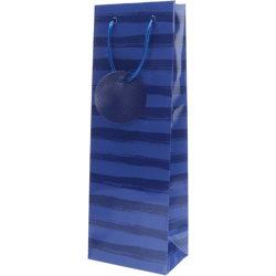 Geschenktas Strepen blauw 12,5 x 8 x 36 cm
