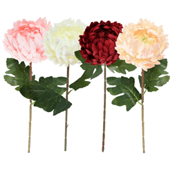 Kunstbloem Chrysant 74 cm 4 assorti