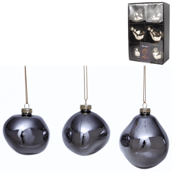 Xmas by Moos kerstballen grijs 8 cm 6 stuks